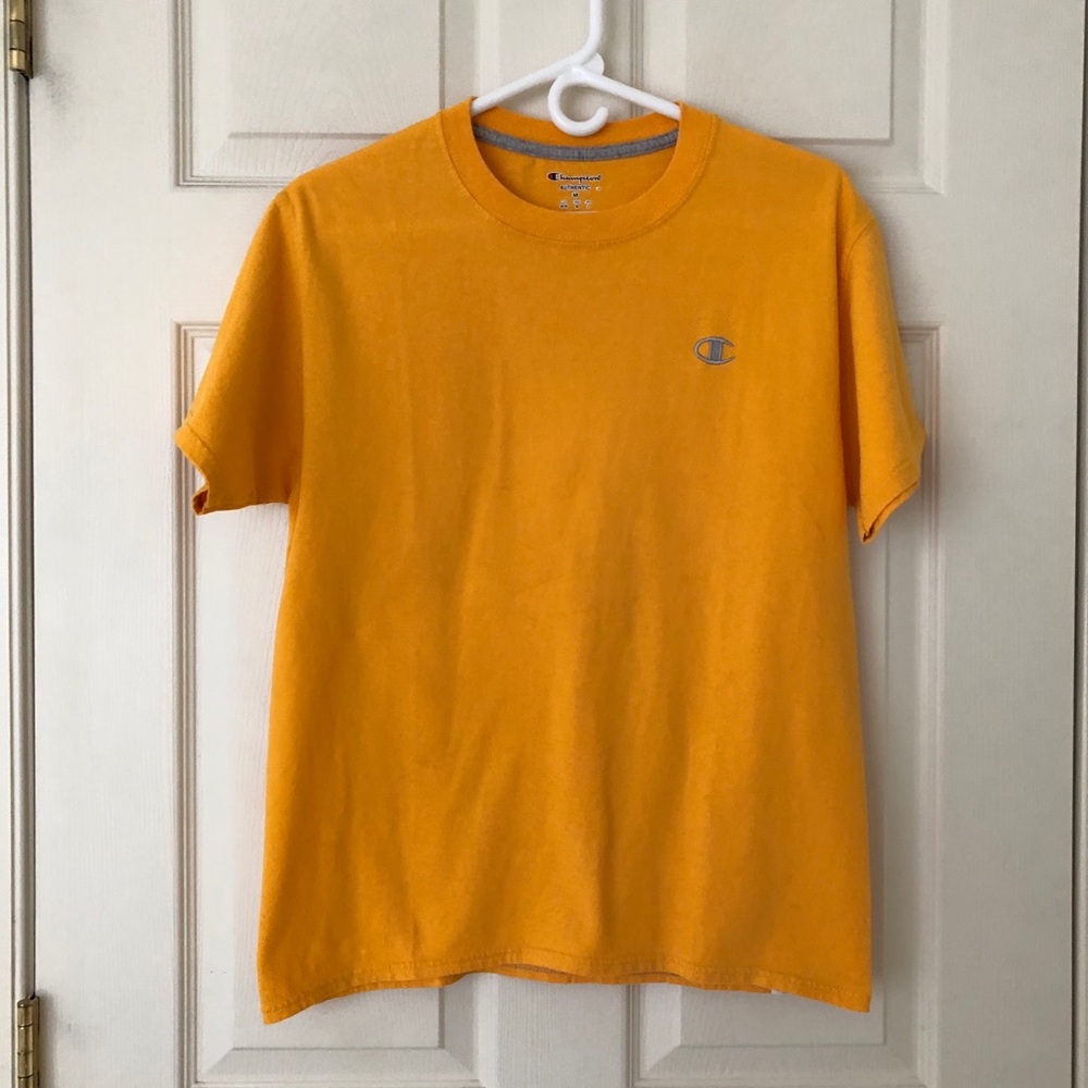 Champion Cotton Short Sleeve Crew Neck Tee Shirt Orange Size Medium